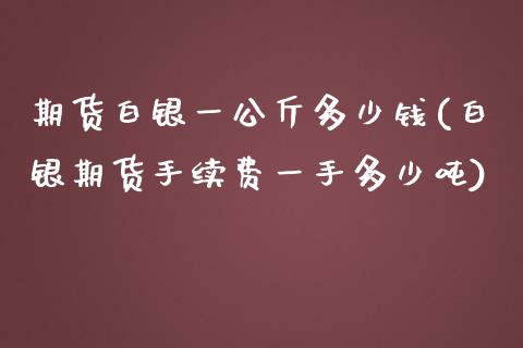 期货白银一公斤多少钱(白银期货手续费一手多少吨)_https://www.fshengfa.com_黄金期货直播室_第1张