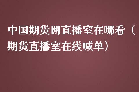 中国期货网直播室在哪看（期货直播室在线喊单）_https://www.fshengfa.com_外盘期货直播室_第1张