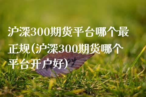 沪深300期货平台哪个最正规(沪深300期货哪个平台开户好)_https://www.fshengfa.com_非农直播间_第1张