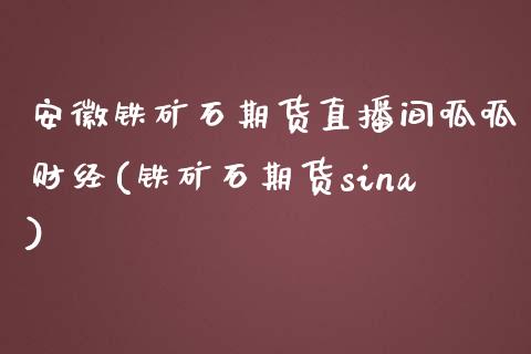 安徽铁矿石期货直播间呱呱财经(铁矿石期货sina)_https://www.fshengfa.com_原油期货直播室_第1张