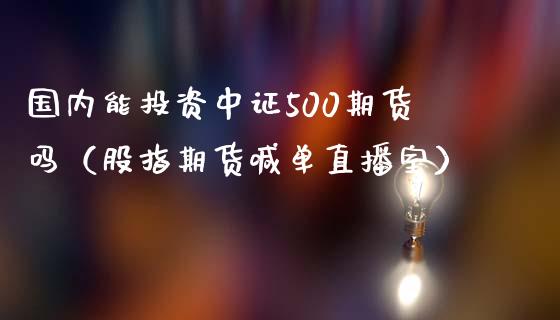 国内能投资中证500期货吗（股指期货喊单直播室）_https://www.fshengfa.com_外盘期货直播室_第1张