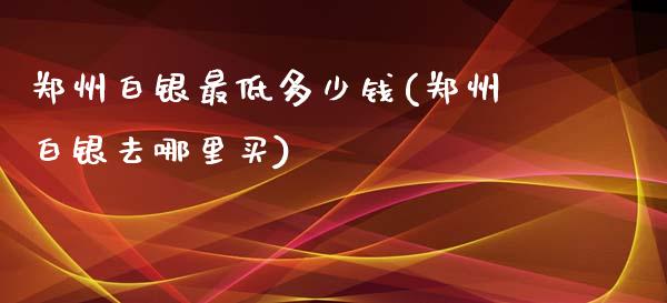 郑州白银最低多少钱(郑州白银去哪里买)_https://www.fshengfa.com_非农直播间_第1张