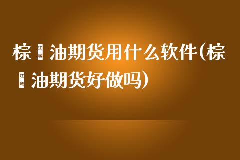 棕榈油期货用什么软件(棕榈油期货好做吗)_https://www.fshengfa.com_原油期货直播室_第1张