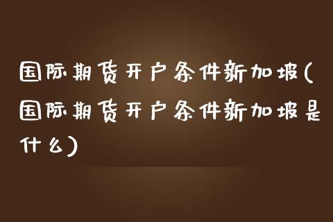 国际期货开户条件新加坡(国际期货开户条件新加坡是什么)_https://www.fshengfa.com_黄金期货直播室_第1张