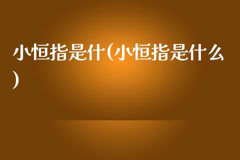 小恒指是什(小恒指是什么)_https://www.fshengfa.com_非农直播间_第1张