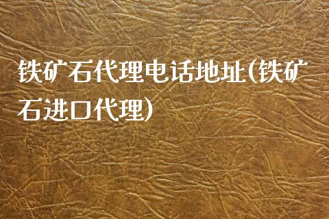 铁矿石代理电话地址(铁矿石进口代理)_https://www.fshengfa.com_期货直播室_第1张