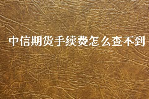 中信期货手续费怎么查不到_https://www.fshengfa.com_黄金期货直播室_第1张