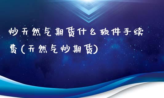 炒天然气期货什么软件手续费(天然气炒期货)_https://www.fshengfa.com_恒生指数直播室_第1张