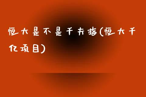 恒大是不是千夫指(恒大千亿项目)_https://www.fshengfa.com_非农直播间_第1张