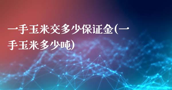 一手玉米交多少保证金(一手玉米多少吨)_https://www.fshengfa.com_黄金期货直播室_第1张