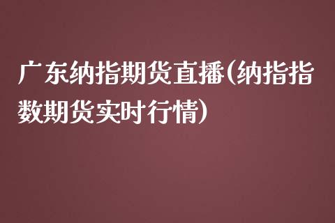 广东纳指期货直播(纳指指数期货实时行情)_https://www.fshengfa.com_外盘期货直播室_第1张