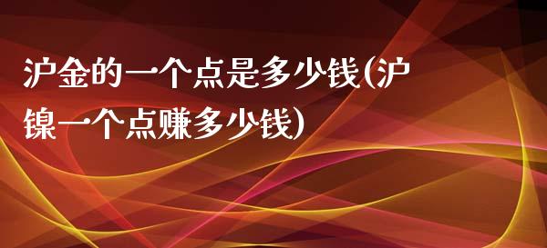 沪金的一个点是多少钱(沪镍一个点赚多少钱)_https://www.fshengfa.com_恒生指数直播室_第1张