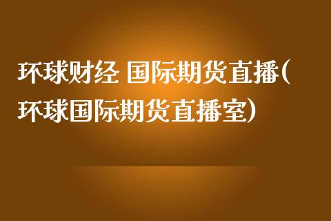 环球财经 国际期货直播(环球国际期货直播室)_https://www.fshengfa.com_期货直播室_第1张