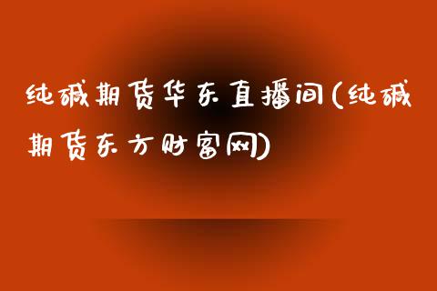 纯碱期货华东直播间(纯碱期货东方财富网)_https://www.fshengfa.com_恒生指数直播室_第1张