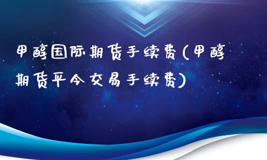 甲醇国际期货手续费(甲醇期货平今交易手续费)_https://www.fshengfa.com_非农直播间_第1张